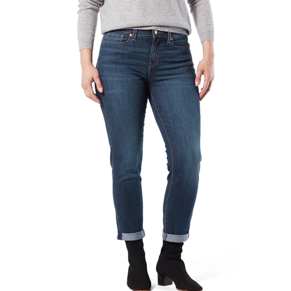 Signature By Levi Strauss Heritage Boyfriend Cropped Jeans - Picture 3 of 5